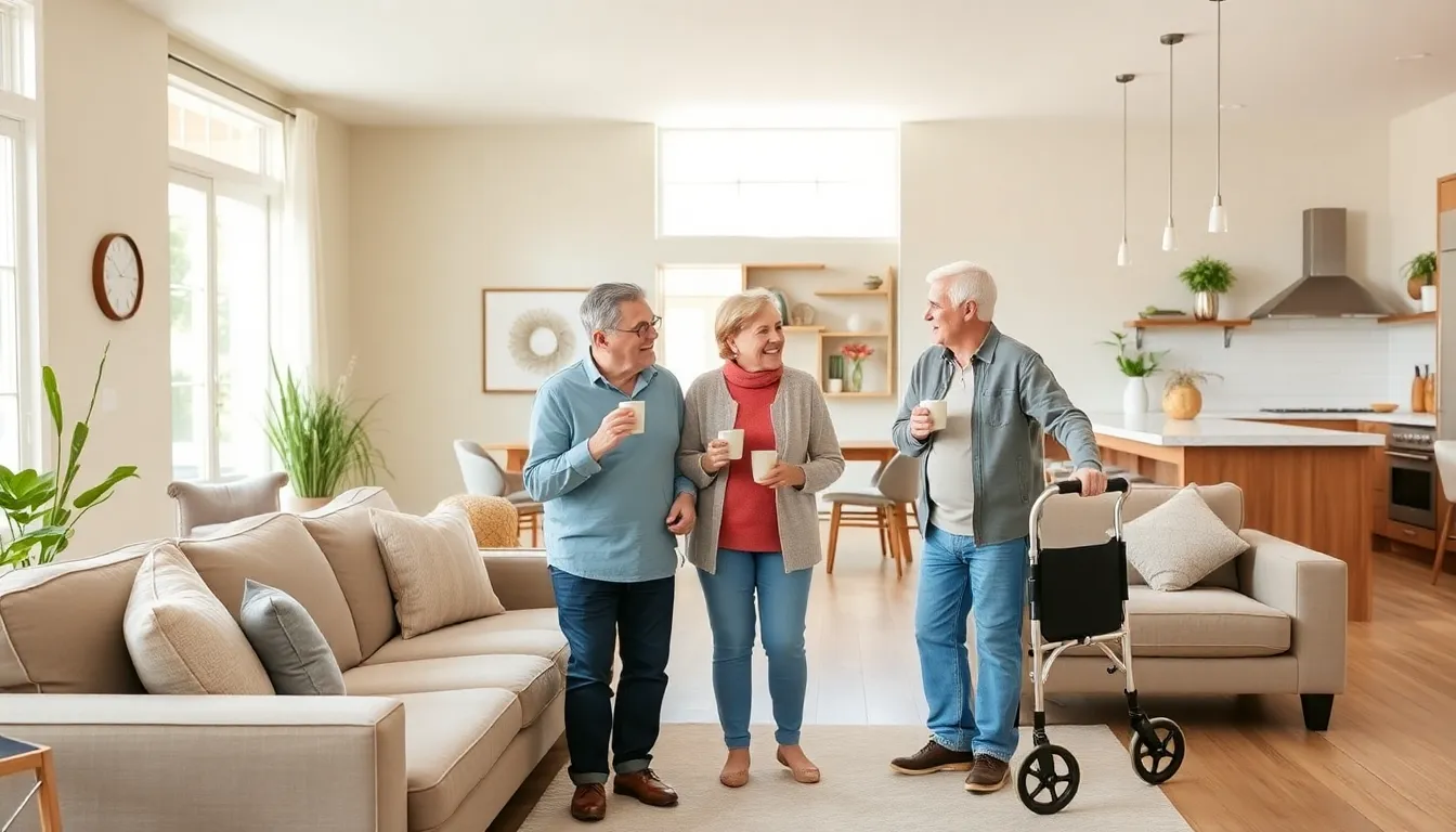 inviting retirement home interior with a couple enjoying their space.
